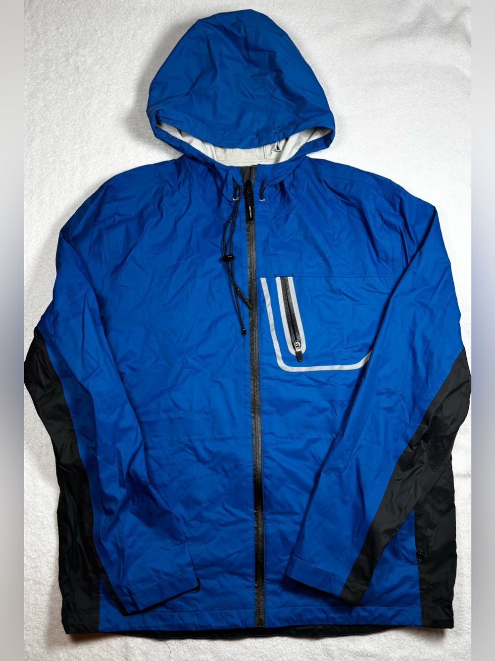 Glacier’s Edge Men’s Blue Windbreaker Size L Nylon Shell Mesh-lined Zip EUC